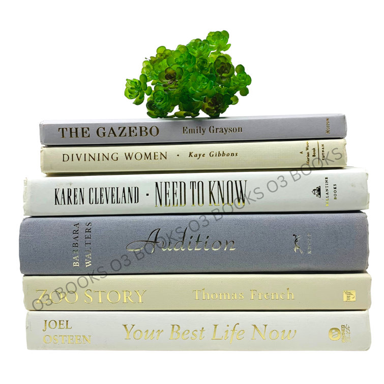 Latitude Run® Gray Ivory White Decorative Books Wayfair
